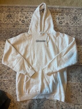 Glossier Large Black and White Hoodie